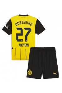 Borussia Dortmund Karim Adeyemi #27 Jalkapallovaatteet Lasten Kotipeliasu 2024-25 Lyhythihainen (+ Lyhyet housut)